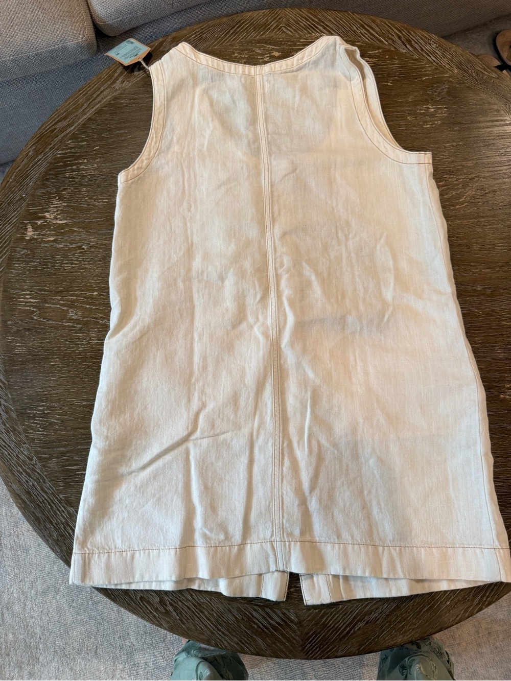 Faherty Light Beige Button-Front Mini Dress - Picture 6 of 6